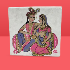 Slip Box Handmade Paper Radha Krishna 4*4'