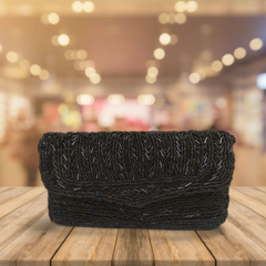 Embroidered Clutch Black