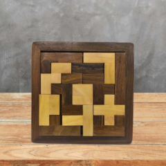 Toy Tetris Game Wooden Square