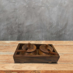 Pickle Set With Tray Wooden