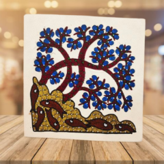 Painting Gond Art Tree Of Life Square 9x9