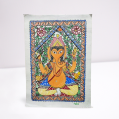Paintings Madhubani Ganesha Handmade Paper 1/4th