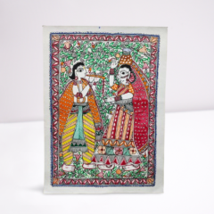 Paintings Madhubani Krishna Radha Handmade Paper 1/4th