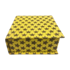 DIARY SLIP BOX YELLOW WITH SILVER STAR4"*4"