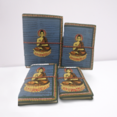 DIARY BAHI DEVNAGRI BLACK PRINT BUDDHA BLUE (4 PCS)