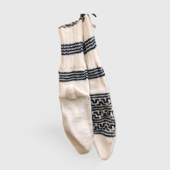 Socks Wool White Grey