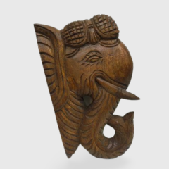 Wall Décor Bracket Wood Carving Elephant Antique Natural Colour 10"