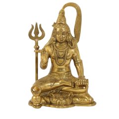 Idol Brass Metal Shiva Sitting Fine 8"