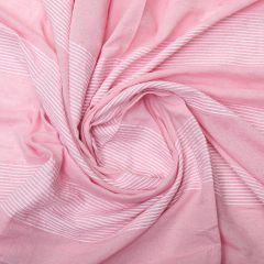 Bedspread  Cotton Light Pink With White Line 90x100 (Double Bed Sheet with Pillow Cover)