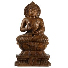 Idol Budhha Wood Carving Antique 24"*12"(2 Feet)
