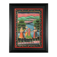 Miniature painting Radha Krishna Image 1
