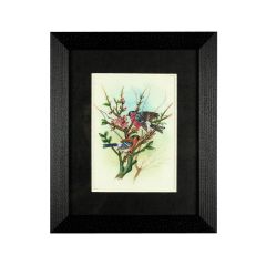 Miniature Painting Birds Design Silk With Frame 7*5" two birds