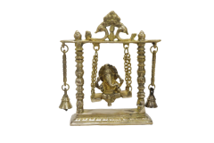 Antique Brass Ganesh on Jhula with bell