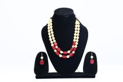 NECKPCE DOUBLE LAYER  RED COLOUR 