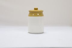 Khurja Pottery Pickle Jar Wht Clr 6.5"