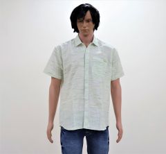 Cotton Shirt Half Sleeves (Check, Green lines)