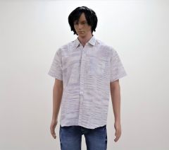 Cotton Shirt Half Sleeves (Check, Blue lines)