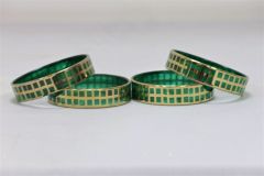 Glass Bangle set of 4 Green Check