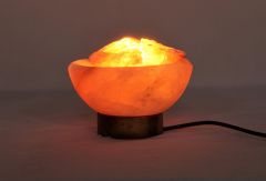 H Rock Salt  Firebowl Lamp