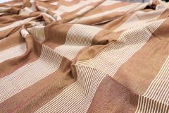 Bedspread Cotton Brown White Line 90" X 60"  (Single Bed Sheet)