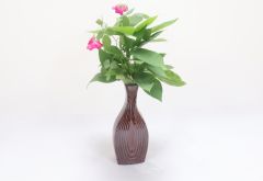 Kp Flr Vase Pan Brown 10 In