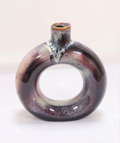 Kp Flr Vase Ring Plain Brinjal 8 In