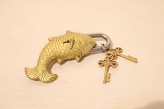 Lock Brass Metal Fish Design