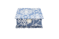 Diary Slip Box Blue And White 4"× 4"